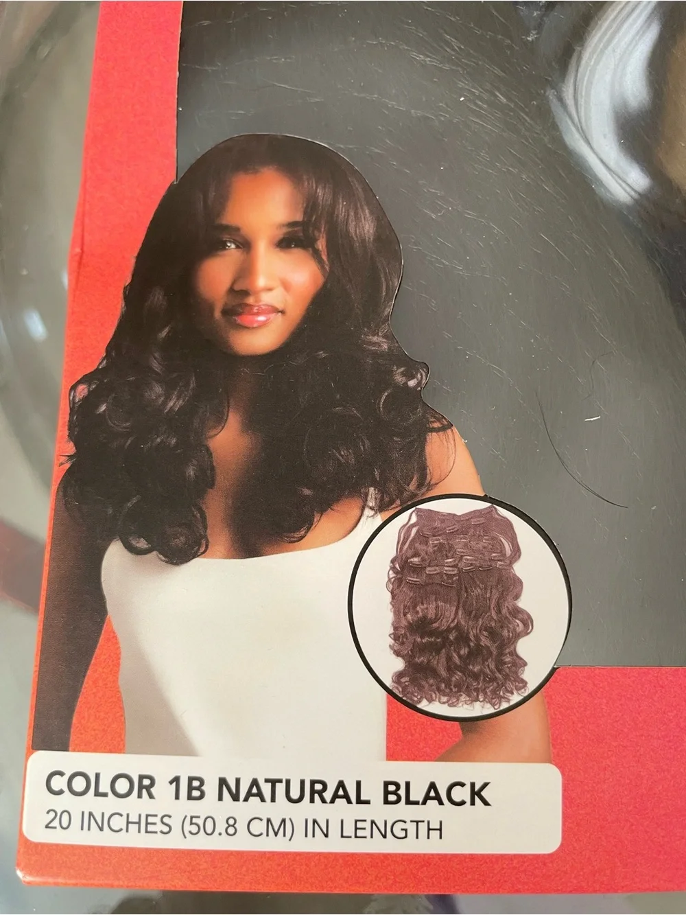 Clip-In Extensions - Color 1B Natural Black, 20 Inch